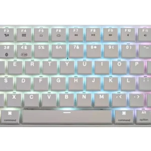 MK LowKey70 White Aluminum 75% Hotswap Bluetooth RGB Low Profile Mac Mechanical Keyboard