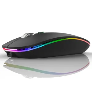 TENMOS Wireless Bluetooth Mouse Rechargeable Silent Mouse Dual Mode (Bluetooth 5.1 + 2.4G) with Nano Receiver